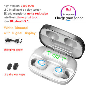 FMJ Bluetooth Wireless Earphones with LED display