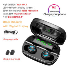 Charger l&#39;image dans la galerie, FMJ Bluetooth Wireless Earphones with LED display
